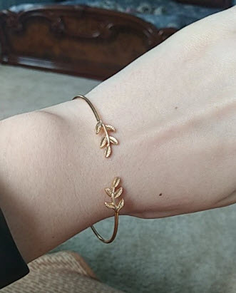 Leaf Bracelets & Bangles Fashion Open Bangle Women Cuff Bracelet
