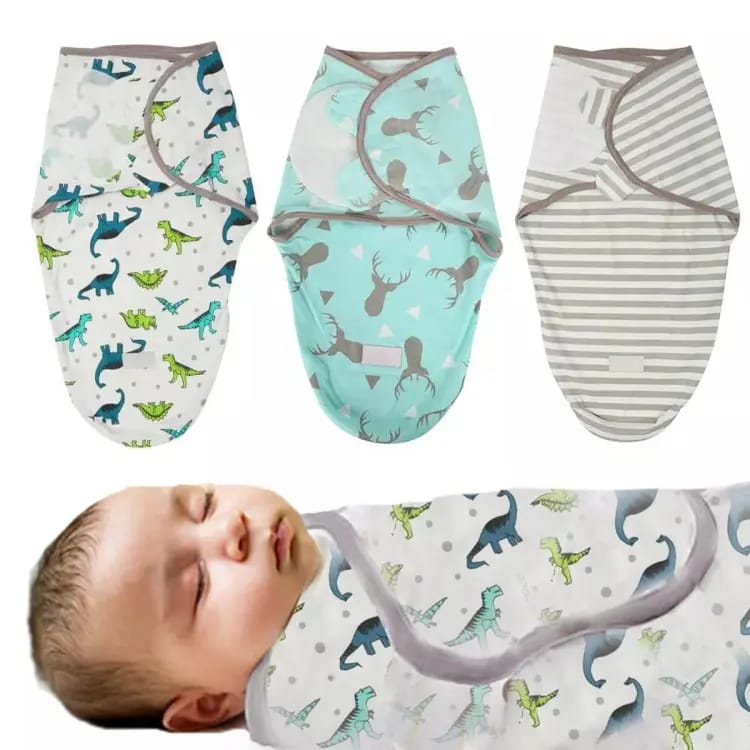 Infant Newborn Baby Hoodie Blanket/Swaddle Adjustable Infant Wrap - Multicolour