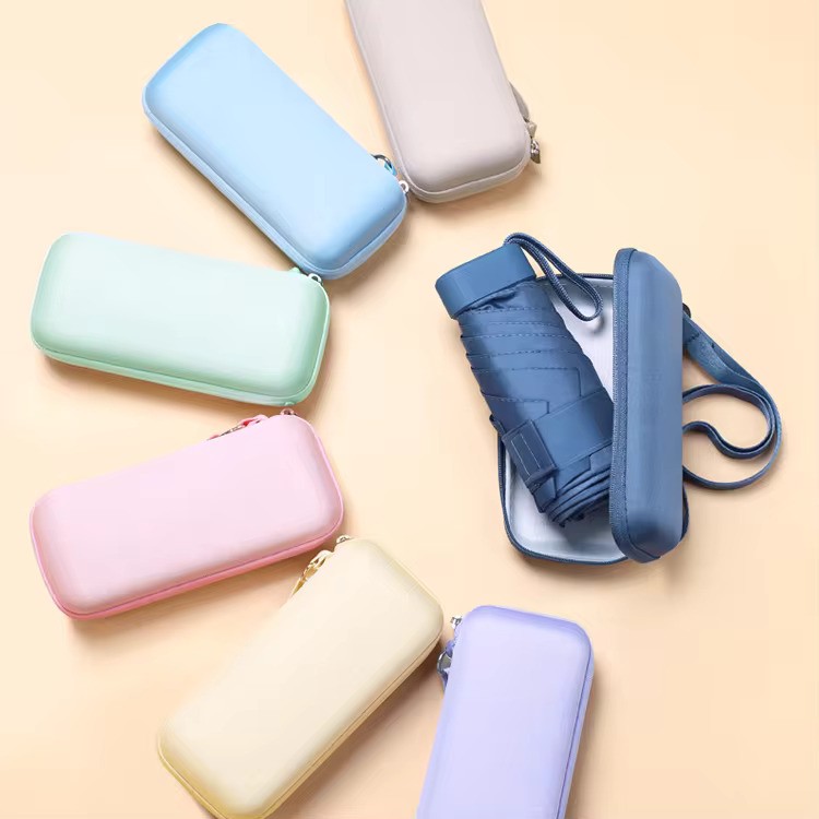 Pocket Umbrella with Case - Portable Compact Lightweight Durable Parasol Stylish Small Travel Umbrella for Rain & Sun Protection