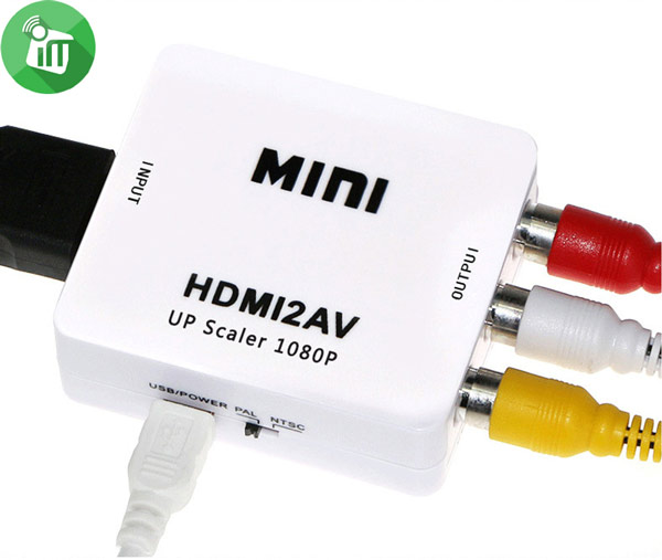HDMI to AV Convertor / Full HD 1080P Portable HDMI to AV RCA Adapter Audio Converter Box