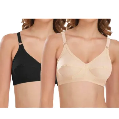 Pack of 2, Cotton bra for women girls ladies, brazier, skin