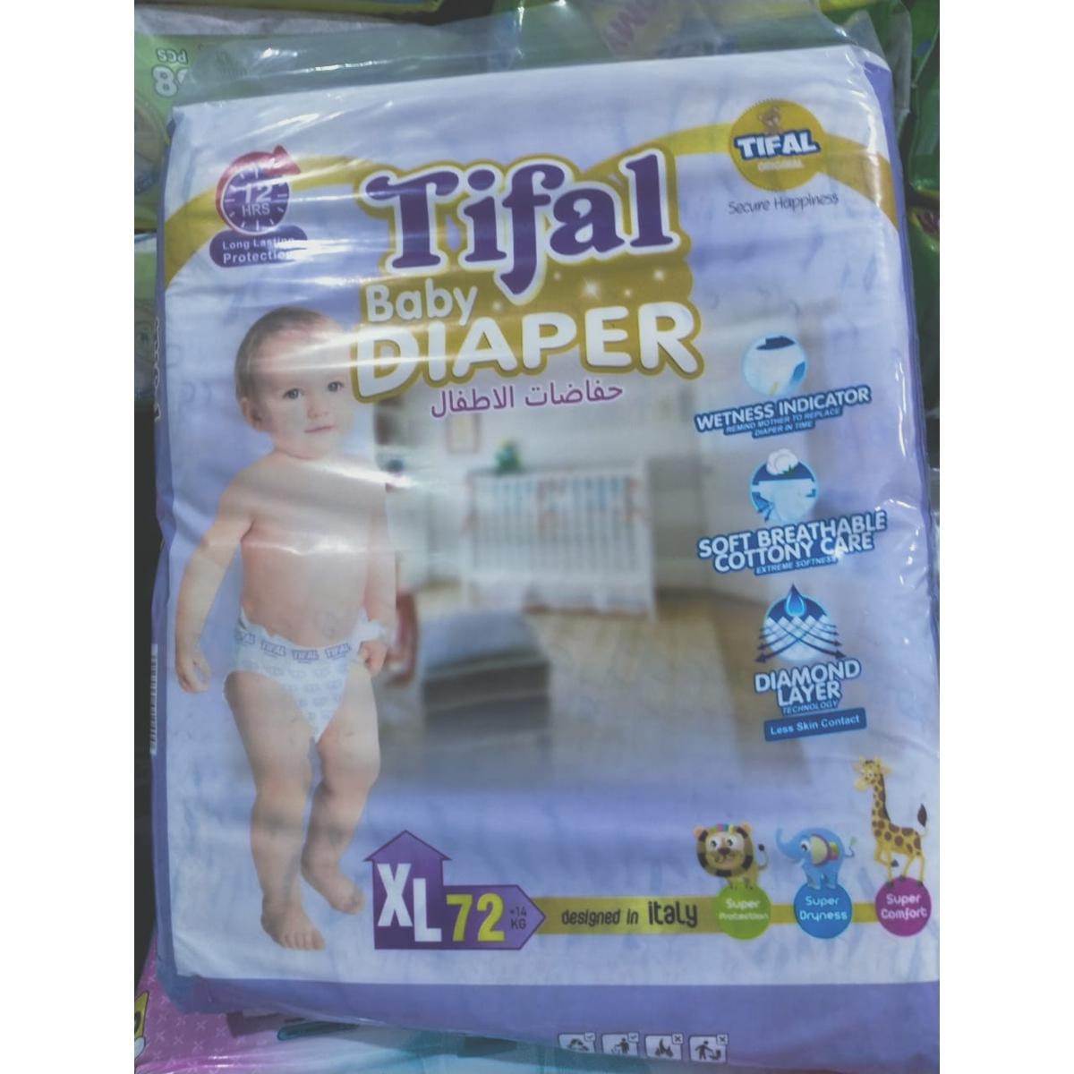 Tifal Baby Diapers X-large Size 72 Pcs Pack