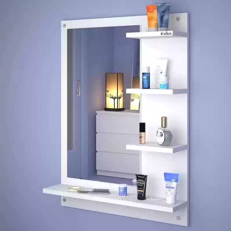 NEW Amazing Dresser DIY wall mount dressing table with shelves & mirror for Washroom, bedroom space saver and beautiful home furniture and decor (BIG SIZE)