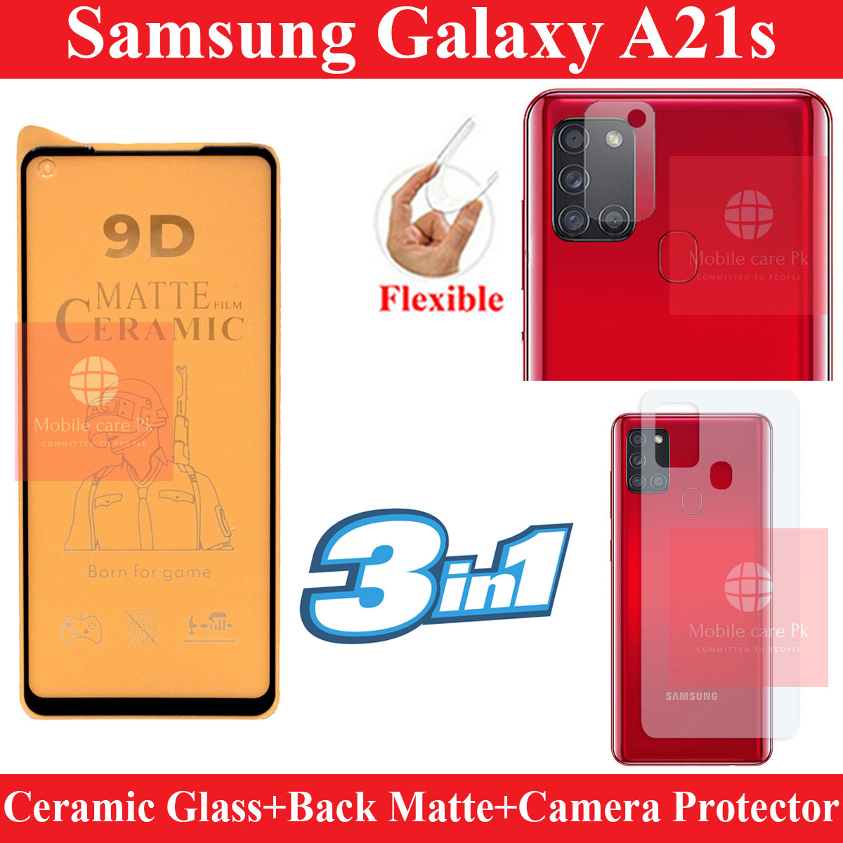 Ceramic A21s Matte Glass Samsung Galaxy A21s Matte Tempered Glass