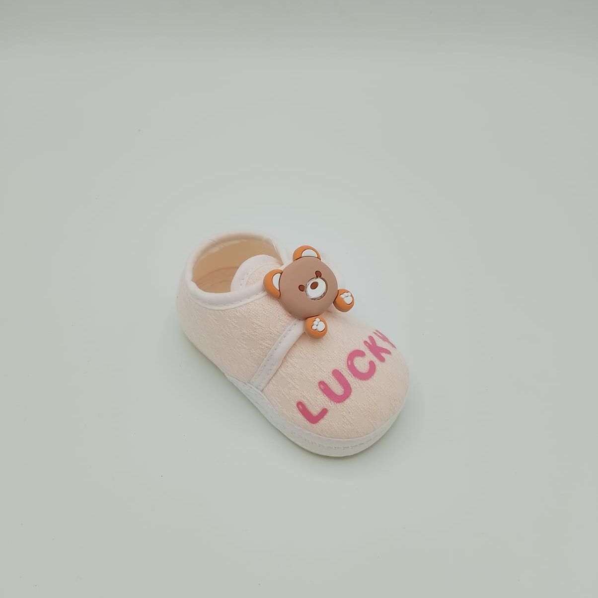 Baby Soft Booties with Teddy Bear Clip – Anti-Slip Sole – Warm Winter Crib Shoes