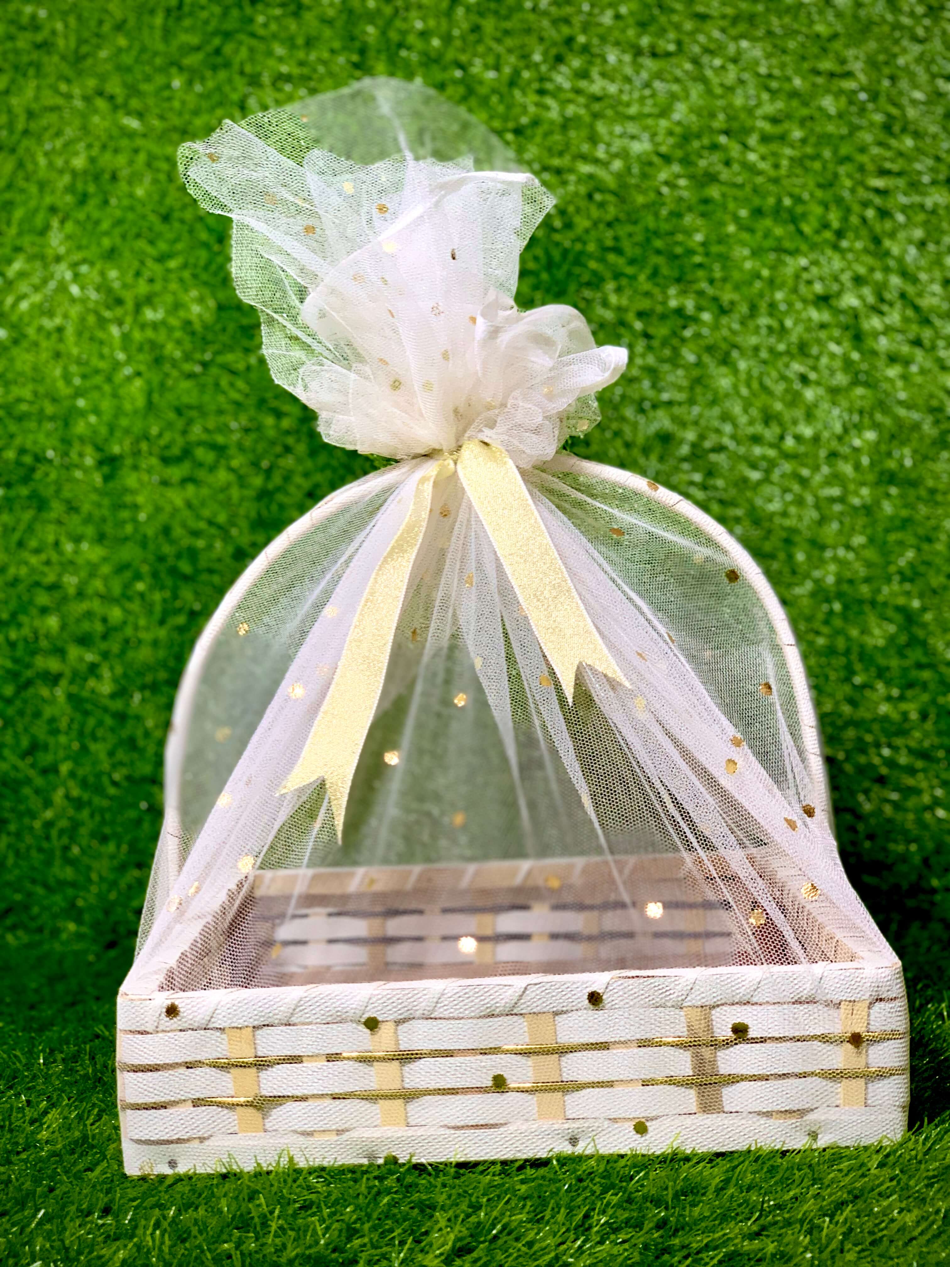 Engagement Gift Baskets For Wedding WHITE Raffia Basket For