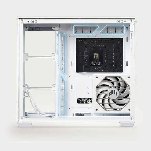ASUS A32 PLUS TG White ARGB ATX PC Case Support 360mm radiators and 420mm graphics cards and pre-installed ARGB fans 21 252936be58752013b8c0b167996f54e3