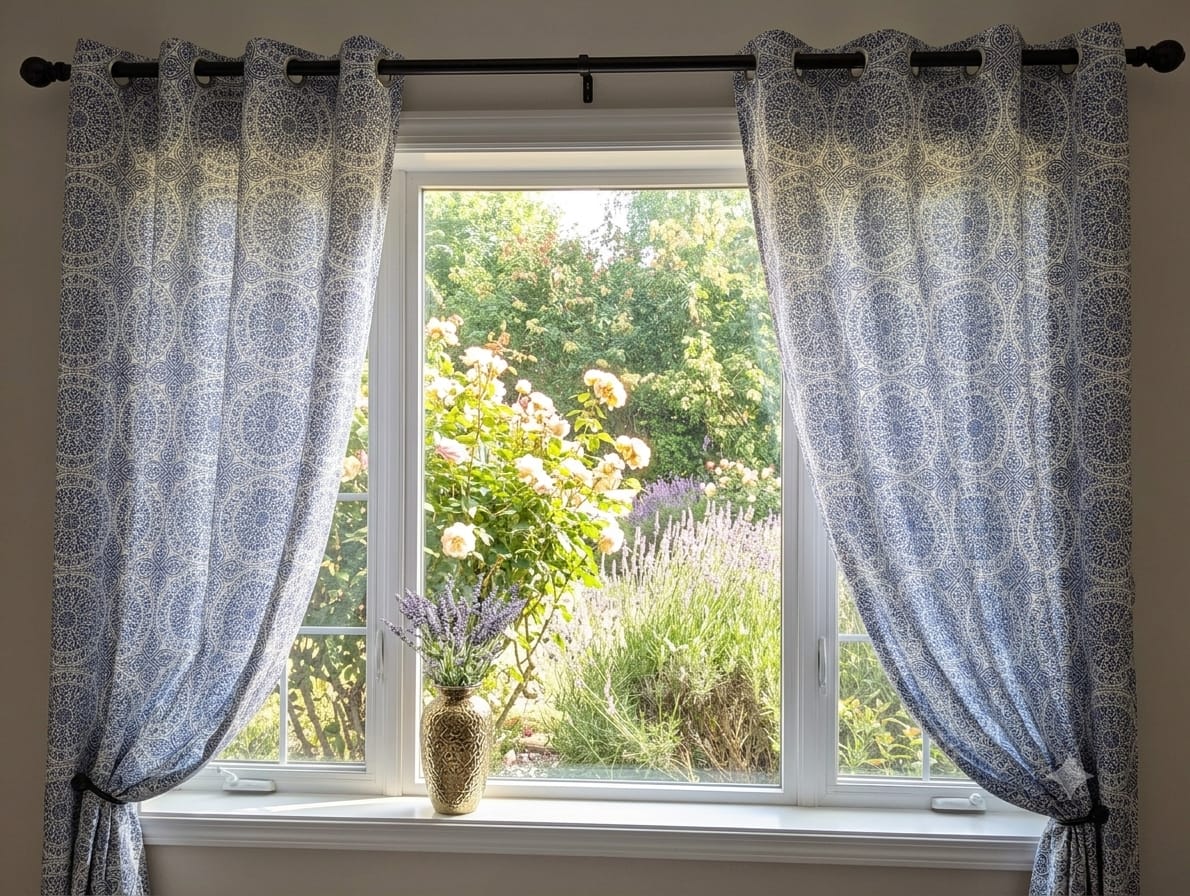 Export Italian Style Cotton Printed Ready Made Curtains For Your Bedroom,window,pardy (1 pc)