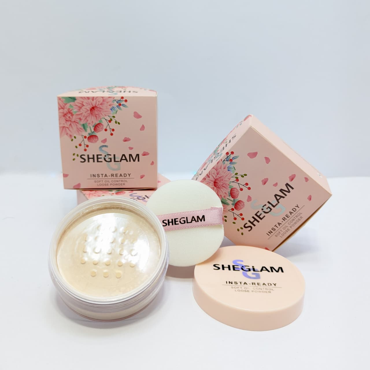 SHEGLAM Loose Powder Lightweight Setting Powder Natural Matte Finish Oil Control Face Powder Long Lasting Makeup Setting Powder