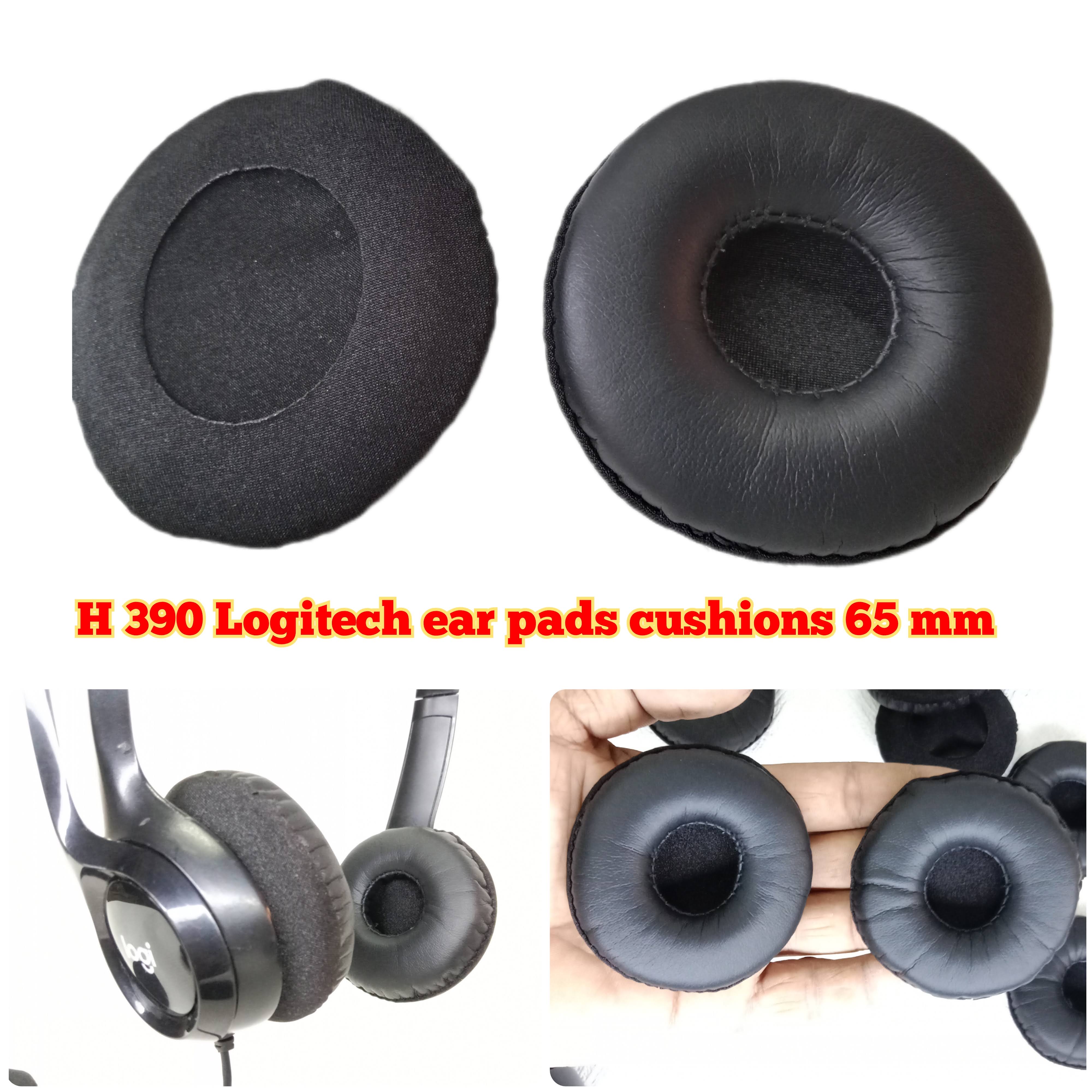 Logitech H390 Ear Pads 1 Pair Soft Memory Foam Replacement Cushions for headgear , Comfortable Protein Leather, Noise-Isolating, Easy Install, 2 paces  Durable headphones Ear Cups,  Foam Best H 390 Earpads Thick Quality H390 headset ear pad covers sponge