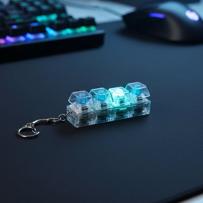 Portable Keyboard Fidget Keychain – Mini Click Button Stress Relief Toy for All Ages