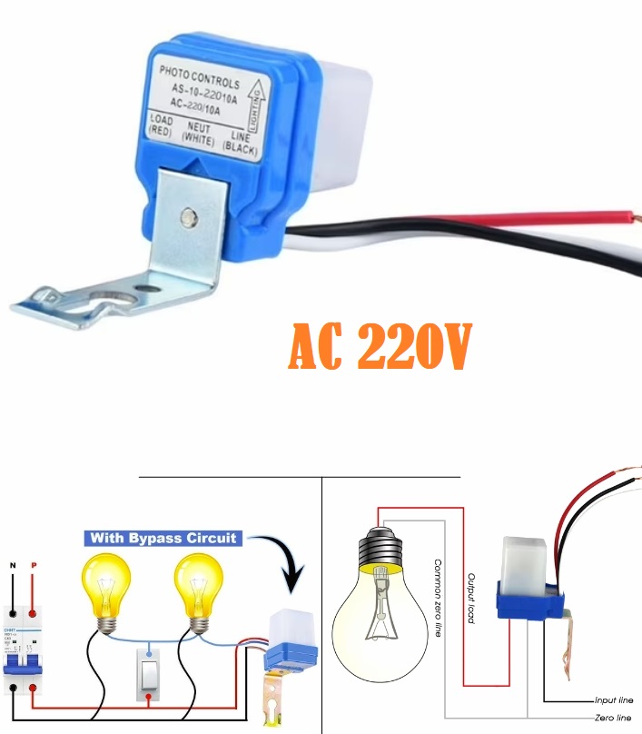 Light Switch Controller Module Automatic On Off Photocell Street Lamp Light Switch Controller AC 220V ...
