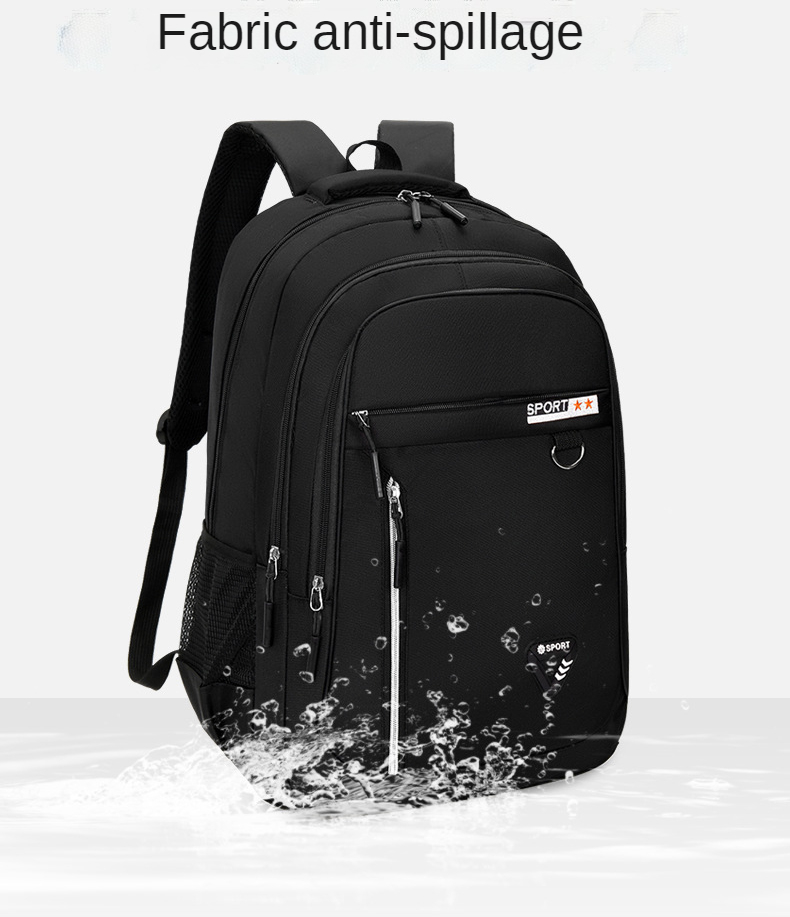 Waterproof Laptop Bag for Men Oxford Fabric Travel Backpack - Large Capacity Multi-Zipper Style with Modern Design