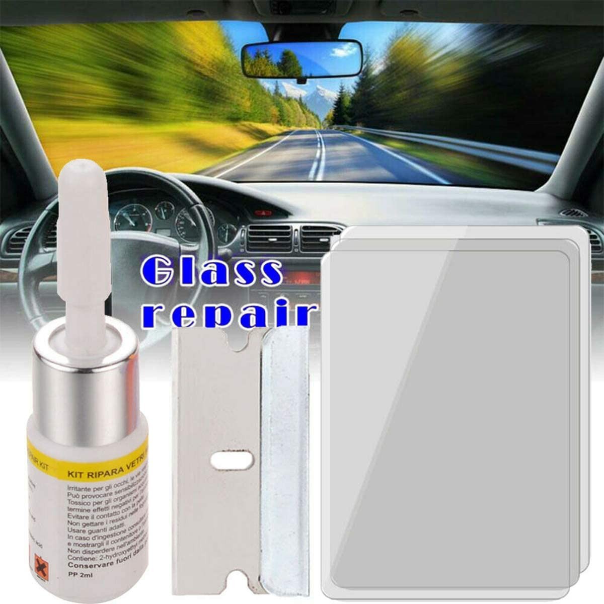 超目玉】 Car Windshield Repair Resin Kit Glass Nano Liquid Scratch Remover