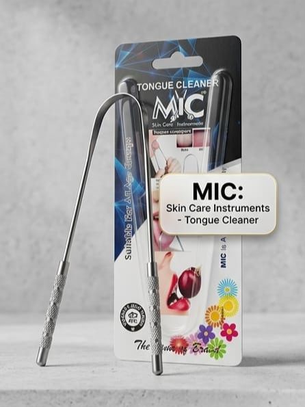 MIC Tongue Scraper Cleaner Metal Tongue Brushes – Medical Grade Stainless Steel Oral Care Kit for Adults & Kids – Bad Breath Cure, Hygienic & Durable Fresh Breath Solution