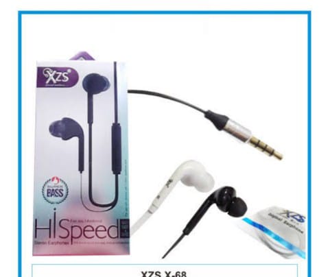 Original XZS Super Bass Hi Speed X-68 Stereo Earphones Handsfree