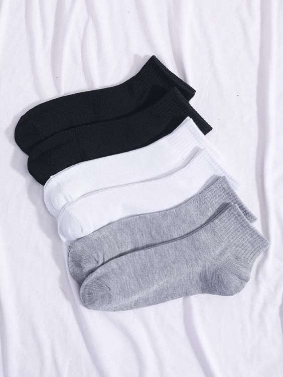 1,3,6,12 pairs Plain Ankle Socks