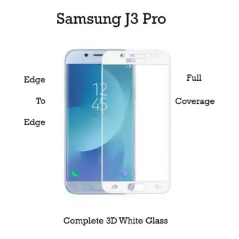 Samsung Galaxy J3 Pro 17 White Complete Full Screen Edge To Edge Tempered Glass Protector 3d For Samsung J3 Pro 17 Buy Online At Best Prices In Pakistan Daraz Pk