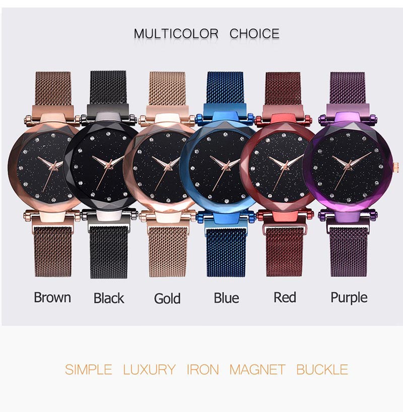 Women Fashion Magnet Buckle Luxury Watches for Girls - Multicolor