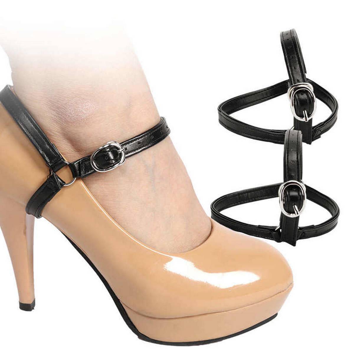 shoes with belt around ankle