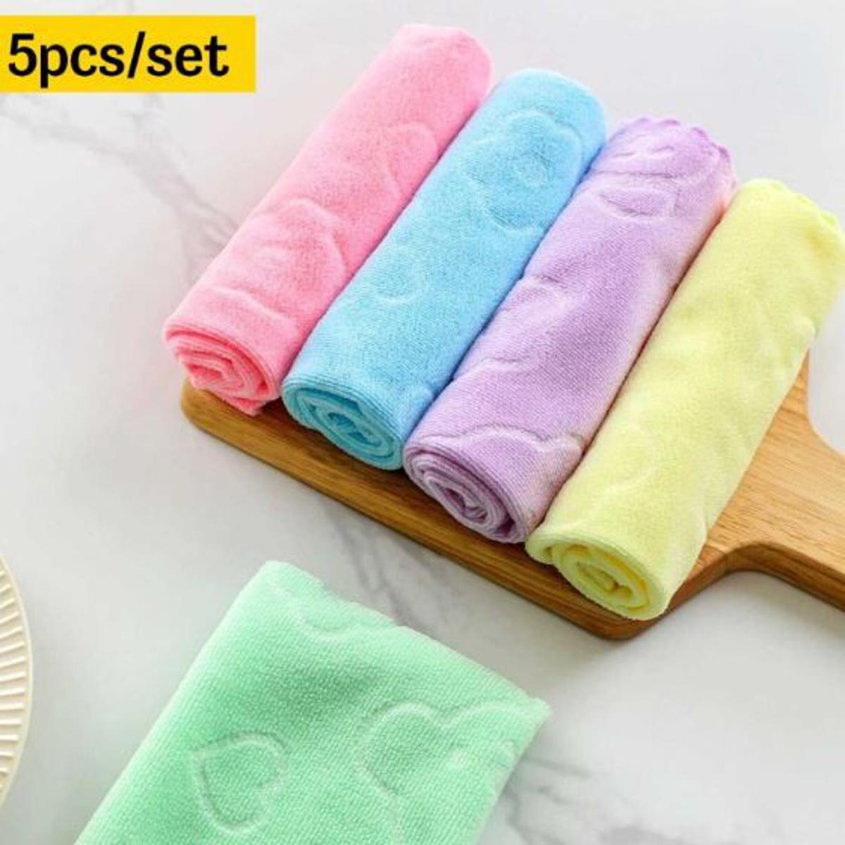 Set Of 5 Strip Microfiber Towel Set, Kitchen Mark Towel, Fine Stitchin –  Yahan Sab Behtar Hai!