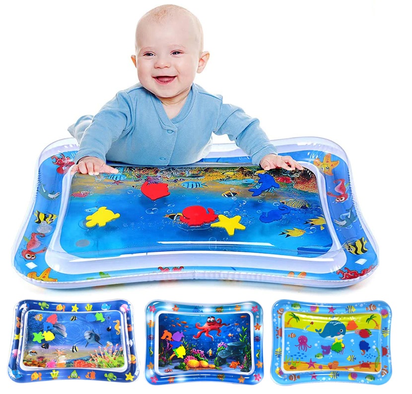 Baby Toddler Leakproof Activity Water Play Gym Leakproof Cushion Inflatable Tummy Time Fitness Rack Mat