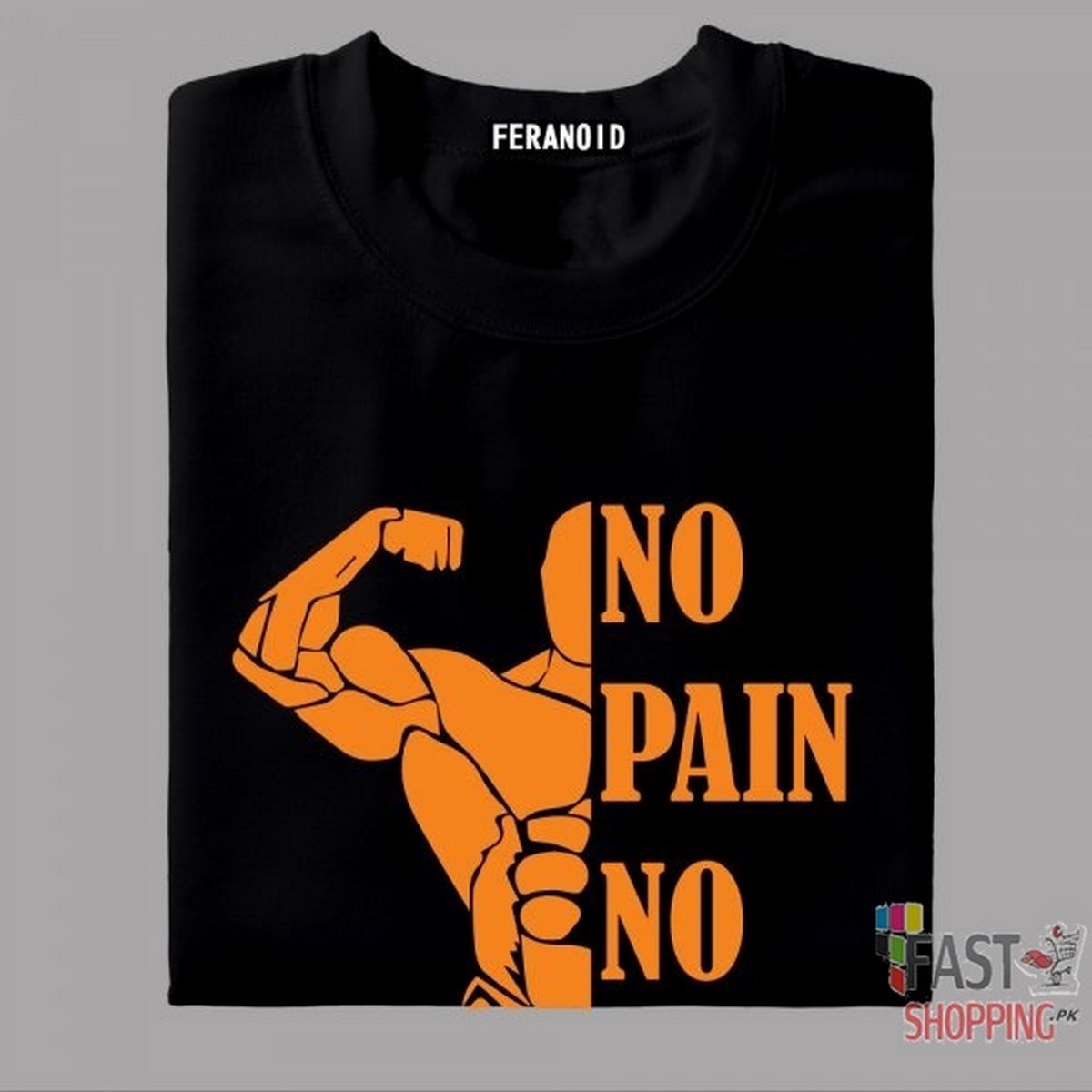 No Pain No Gain T Shirt For Men Black T Shirt Workout Bodybuilding ...