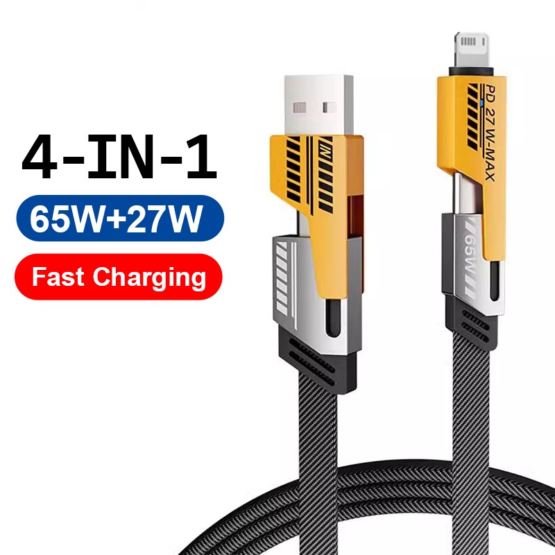 3 in 1 120W Type C Micro USB iOS Data Cable Fast Charging Liquid Silicon Universal for All Smartphones 1.2m
