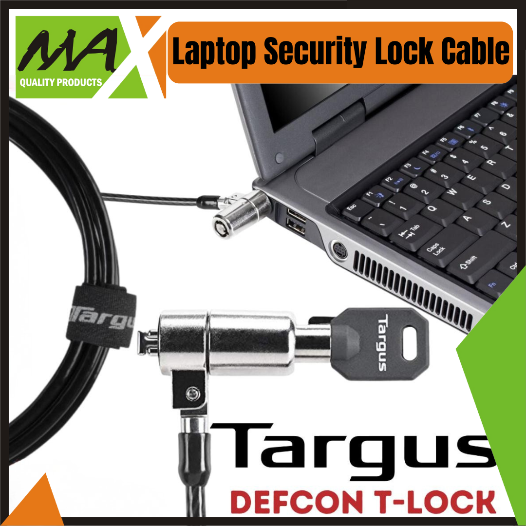 Targus DEFCON T-Lock Keyed Cable Lock for Laptop Computer and Desktop Security. Very Important For Laptop Users. By Max Shop.