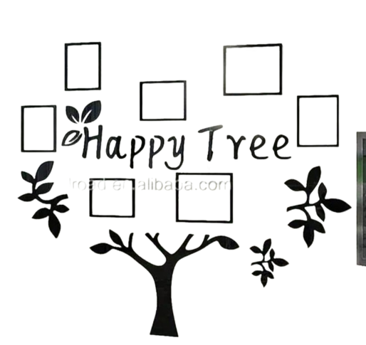 Family Tree Wooden Photo Frame Wall Decor 36x36 Inches