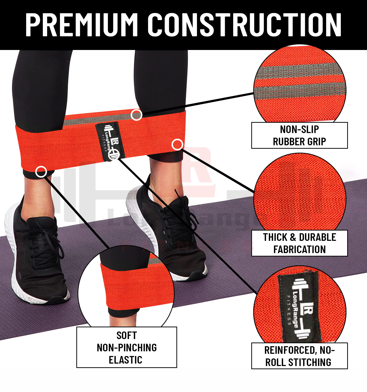 Resistance Bands Fabric Booty Bands Glutes Hip Circle Legs Squat Fitness Yoga Hips and Legs Exercise Fitness and Workout Heavy Duty Non Slip Hip Bands for Exercise In Home Gym, Office and Outdoor Exercise Bands