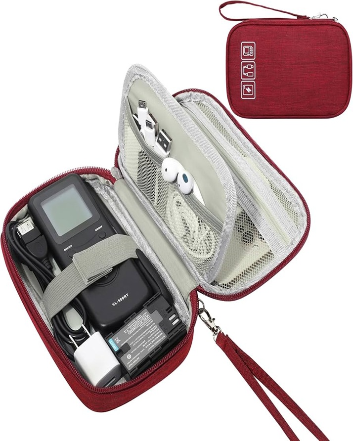Travel Tech Organizer Pouch – Universal Cable & Gadget Storage Bag for Chargers, Hard Disks & Accessories-Portable Electronic Accessories Organizer Bag for Cables, Chargers, Power Banks & Travel Gadgets-Cable, Charger & Device Organizer Bag