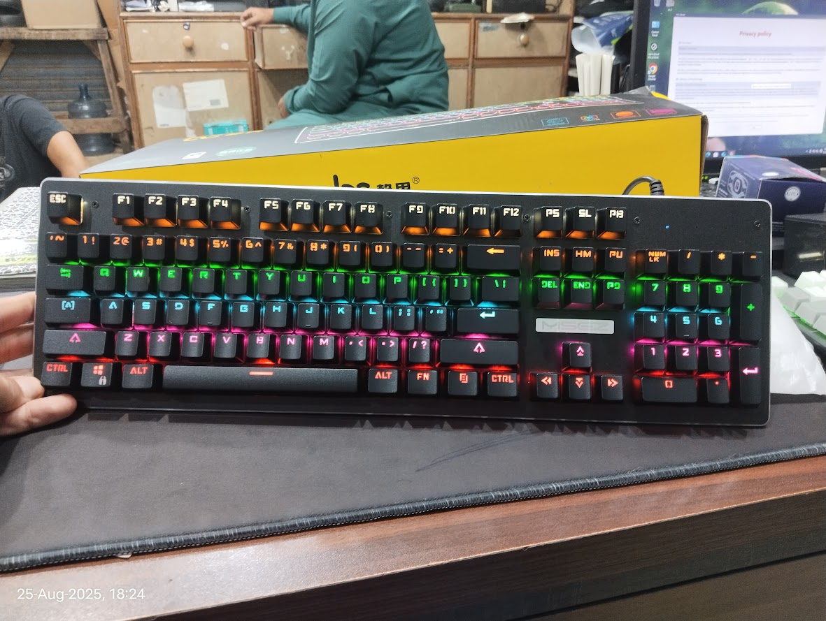 Gaming Keyboard full mechanical Adjustable Breathing RGB Backlight Gaming Keyboard blue switches full size & 87 keys