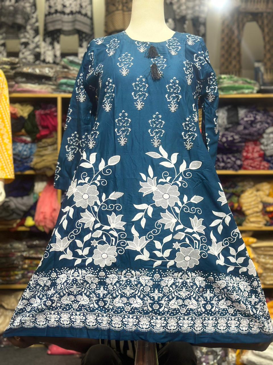 Block Printed Stitched Lenin Shirt girls And  women Shirt casual