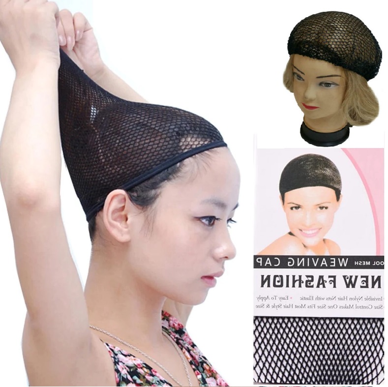 Weaving Net Cap Mesh Hair Cover - Black