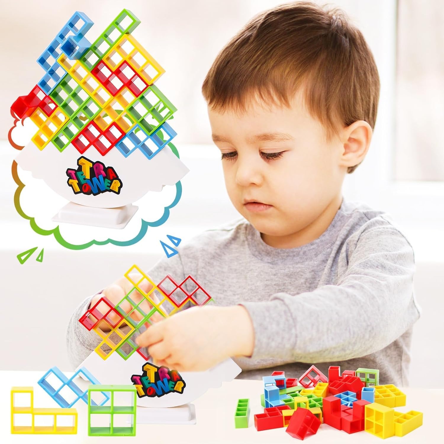 Tetra Tower Balance Games Stacking Team Building Blocks Board Game for ...