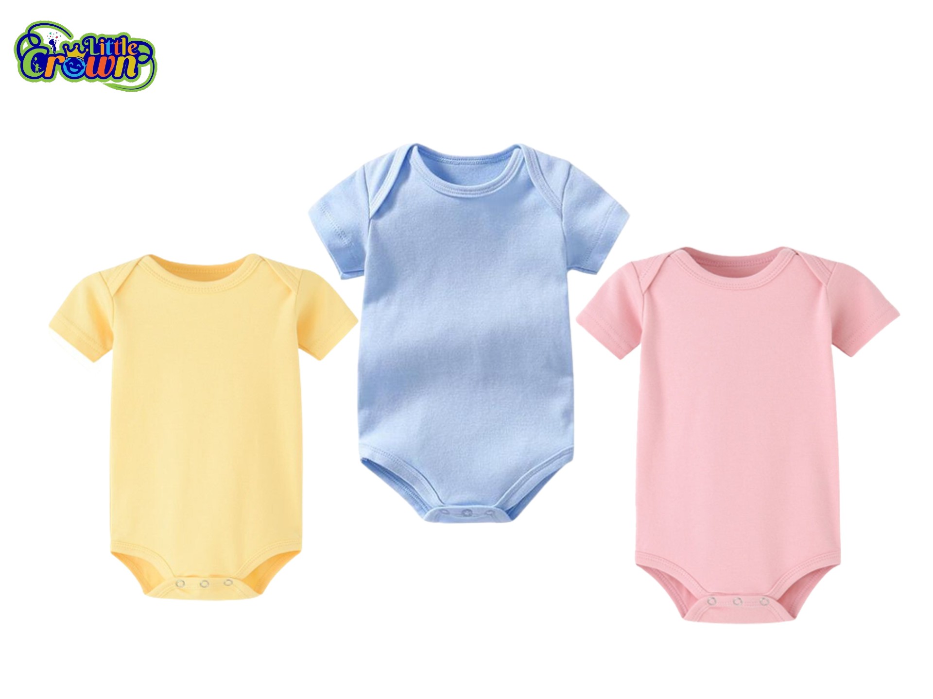 Pack of 3 Newborn Baby Romper/Bodysuit/Onesies for Baby Boy & Baby Girl In Cotton Stuff Half Sleeves - Colour- 0-12M