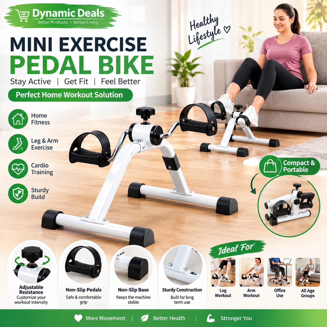 Easy Exerciser Cycle Pedal Machine For Fitness - Cardio Bike|Easy Exerciser Cycle Pedal Machine For Home Cardio and Fitness Training Sturdy Build For Long Term Use