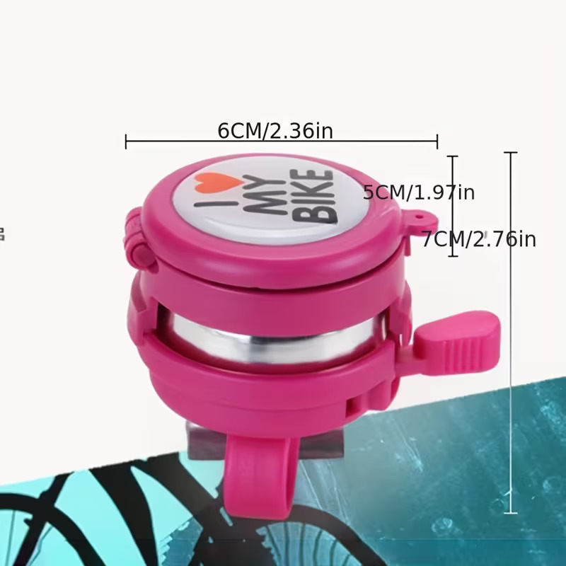 "I Love My Bike" Bicycle Bell for Kids and Adults – Loud Crisp Sound Bike Bell, Cute Universal Fit Cycling Ring Bell for Handlebars, Fun Bicycle Accessories for Boys, Girls, Cruiser & Road Bikes (Pack of 1 / Multi-Color)