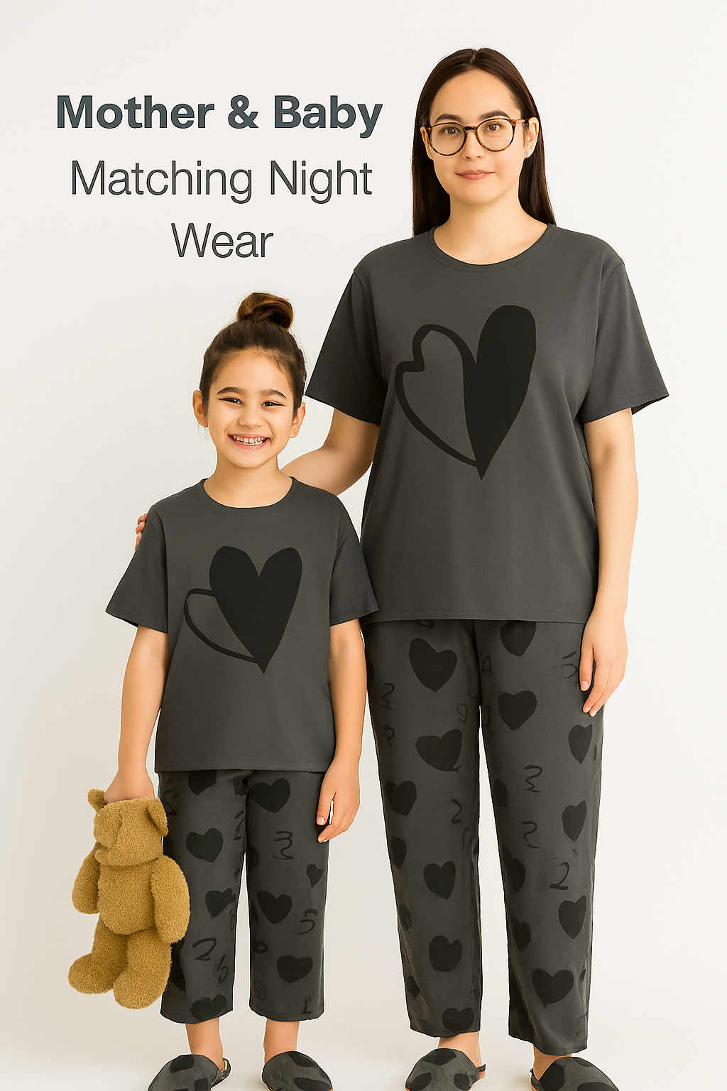 Nighty Soft cotton Night Wear for Women/girls size S-M-L-XL & For Kids Size 5 Years to 14 Years. Baby and Mom Night suit, Sleeping Dress Girls Sleepwear Loungewear Sleeping Suit T shirt and Pajama ,Night Dress for girls and women