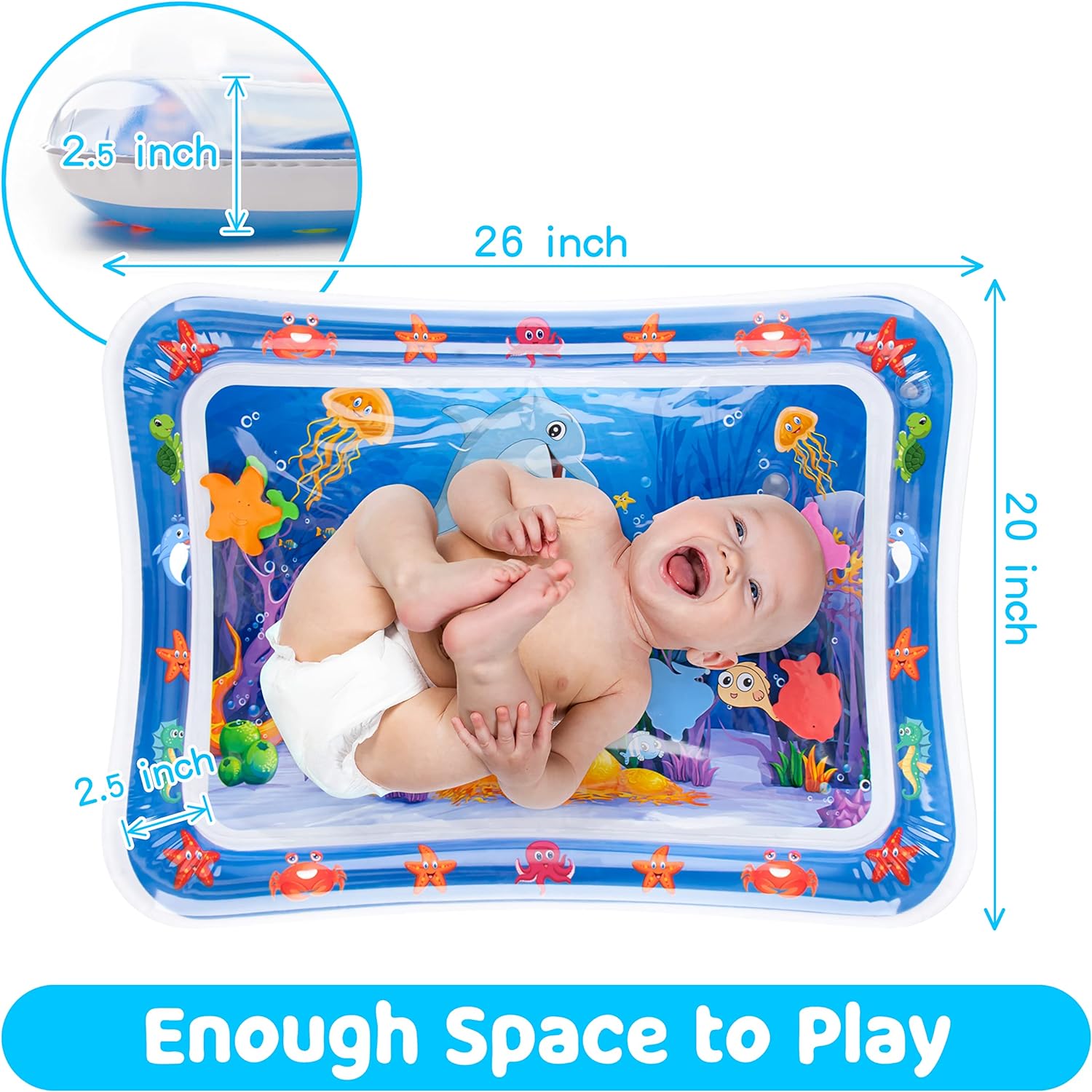 Baby Water Play Mat Leakproof Cushion Toddlers Play Mat Activity Toy for Children & Infants