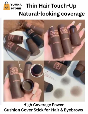 Cushion Cover Stick for Hair & Eyebrows – Black Color | Natural Coverage, Easy to Apply & Blend