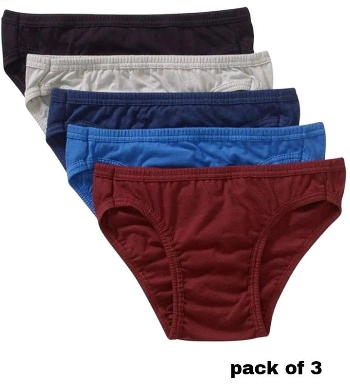 Pack Of 3 Men Underwear Random -  Multicolours Cotton Boys  Breathable Underwear Pants Shorts - Stay Comfortable