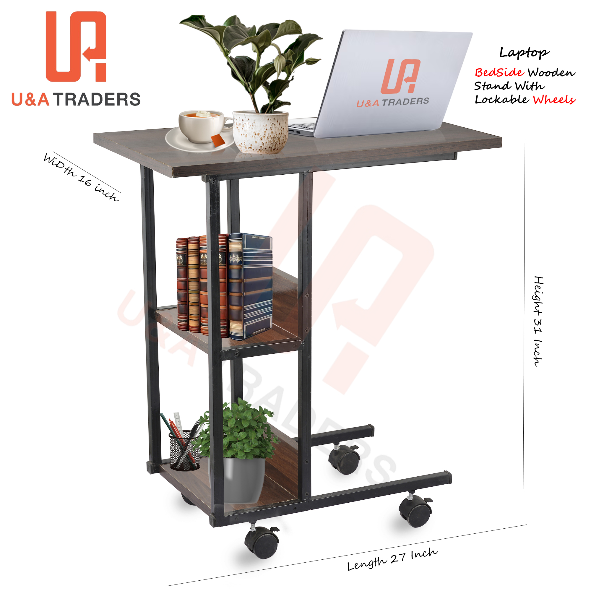Laptop table With Wheels Freelancing, Study table Side table,Office
