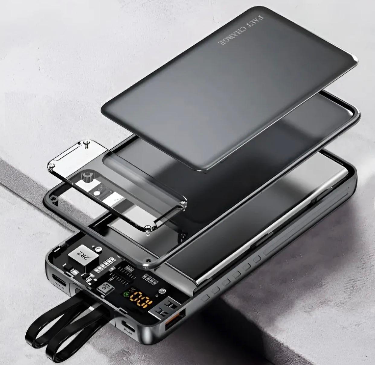 20000 MAH 66W FAST CHARGING TRANSPARENT POWER BANK-POWER BANK FOR ANDROID -Fast charging power bank-Transparent power bank-Portable 66W power bank-Mini fast charging power bank-Large capacity power bank-Power bank-Led Crystal display power bank.