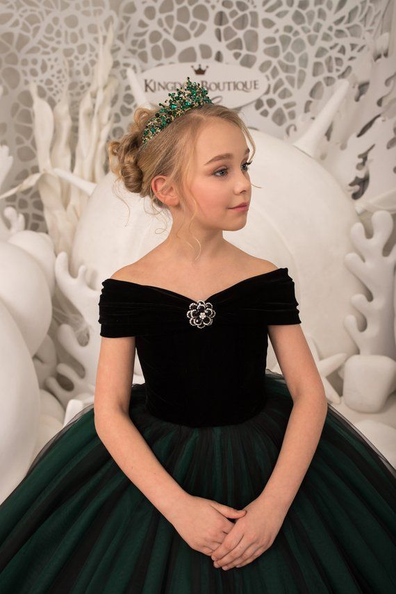 Black Velvet Flower Girl Dress Birthday Wedding party Fabric Velvet And Net Size 1 16 Yrs Daraz.pk