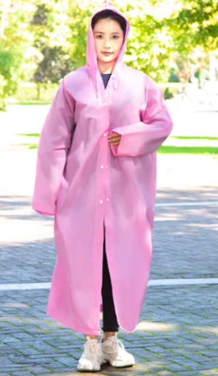 Waterproof EVA Rain Coat for Men and Women - Blue, White, Yellow, Pink, Free Size