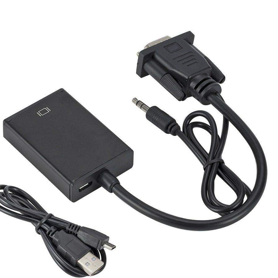 VGA To HDMI Converter 1080P HD Adapter With Audio Cable For HDTV PC Laptop TV