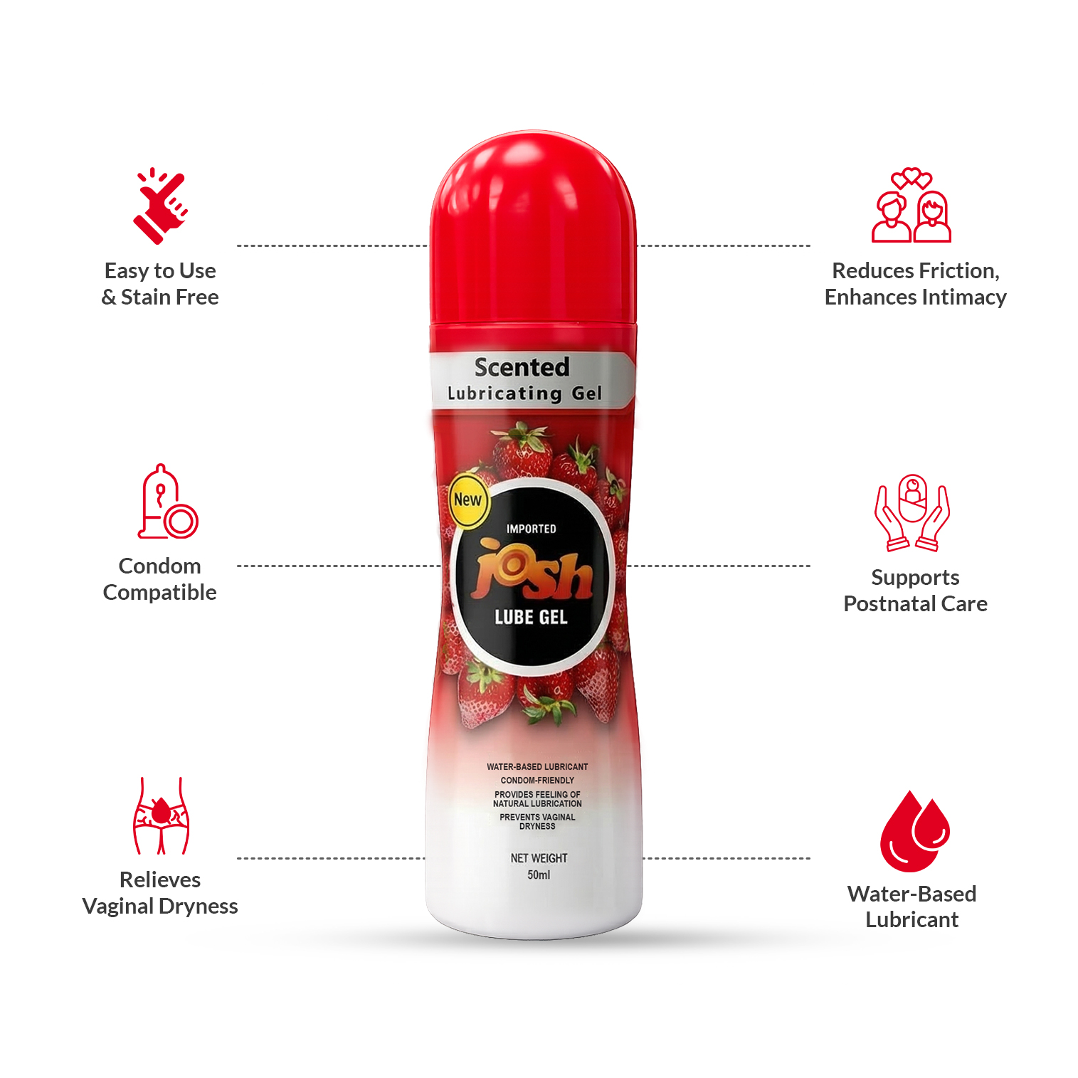 Josh Strawberry - Scented Lubricating Gel (50ml)