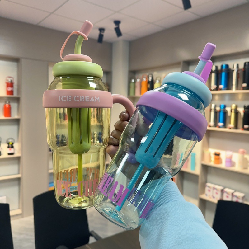 Summer Sport Water Bottle With Tea Infuser Straw Cover Handle Cute Plastic Ice Coffee Milk Tea Juice Travel Drink Bottle Jug 12 Summer Sport Water Bottle With Tea Infuser Straw Cover Handle Cute Plastic Ice Coffee Milk Tea Juice Travel Drink Bottle Jug